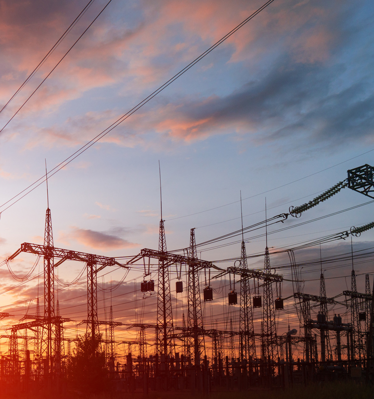 High voltage. Power and transformer stations and substations