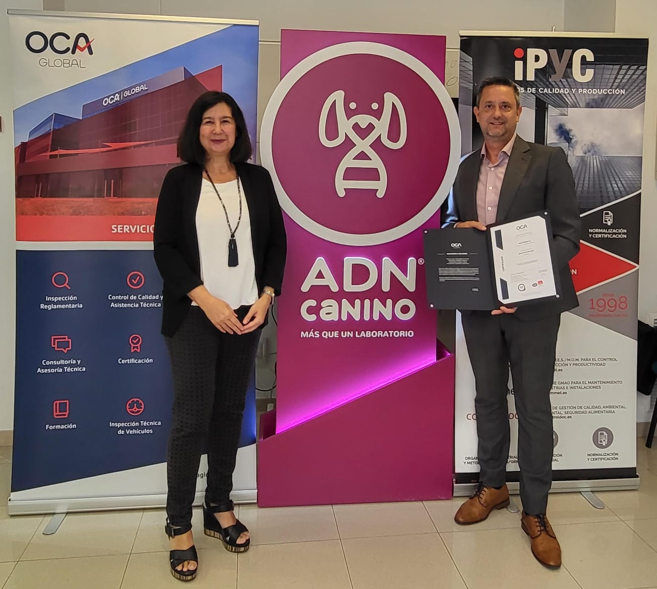 ADN Canino obtiene de la mano de OCA Global los certificados ISO 9001 e ISO 14001