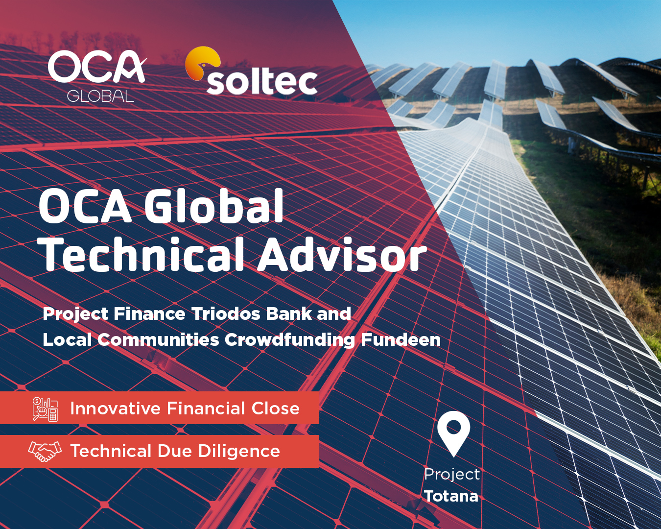 OCA Global destaca como Technical Advisor en el acuerdo de financiación entre Soltec y Triodos Bank para 5,6 MW en España